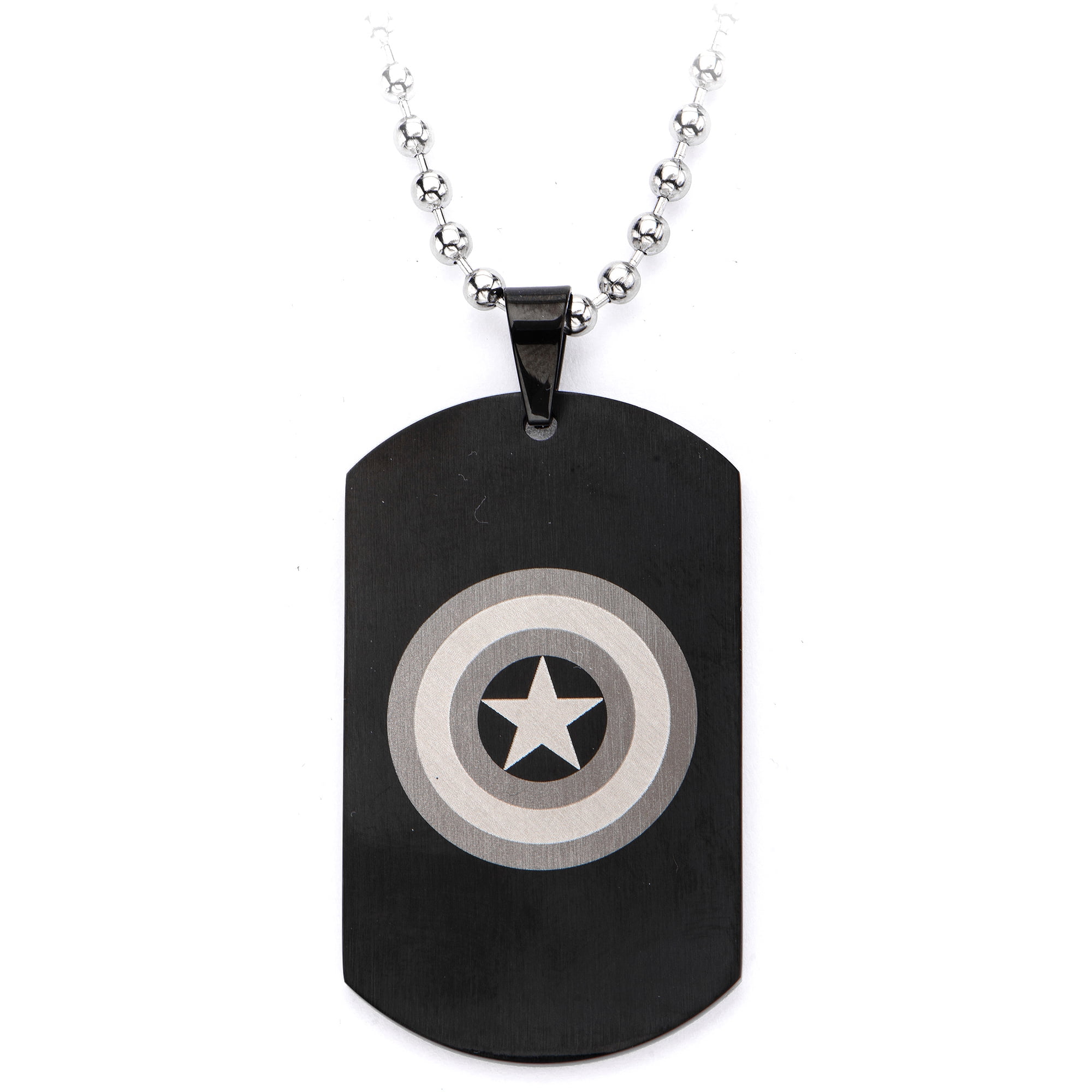 Captain America Marvel Steel Dog Tag with Chain
