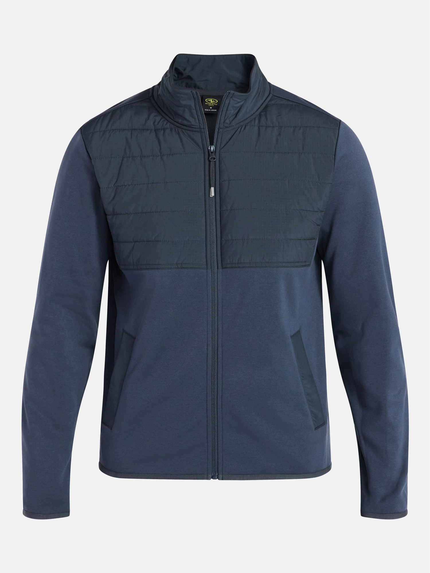 Athletic Works Men's and Big Men's Full Zip Mock Neck Hybrid Jacket, Size S-3XL