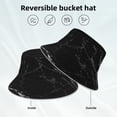 thumbnail image 5 of Daiia Black Marble Texture Abstract Pattern Bucket Hat - Trendy Cotton Sun Hat for Beach, Golf, Fishing - Fun Outdoor Vacation Boonie for Men and Women, 5 of 9