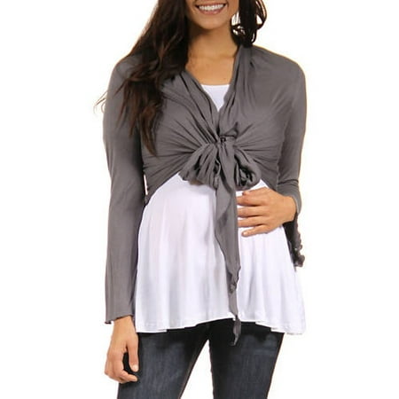 Women's Maternity Plus Tie-front Shrug