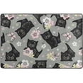thumbnail image 4 of Dreamtimes Cute Black Kitten Area Rug, 36"x24" Flowers Butterflies Cats Non-Slip Washable Indoor Door Mat, Absorbent Floor Mat for Bedroom Kitchen Entryway Bathroom, 4 of 7