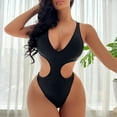 thumbnail image 2 of Fvwitlyh Swimming Suits For Women Women'S V Neck Open Back Swimsuit, 2 of 5