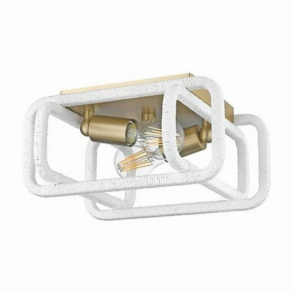 Wry Lighting Camden 2-light Flush Mount in Brushed Champagne Brass