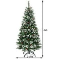 thumbnail image 2 of Costway 6 Pieds de Neige Floqué Artificielle Arbre à Charnière de Noël W / Aiguilles de Pin et Baies Rouges, 2 of 10