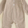 thumbnail image 4 of JFOPQVSM Newborn Baby Boy Girl Checkered Romper Long Sleeve Zipper Jumpsuit Cotton Blend,Footless,Newborn Infant Toddler Fall Winter Clothes, 4 of 4