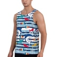 thumbnail image 2 of KLL Fish And Shark Print Men's Muscle Gym Workout Stringer Tank Tops Bodybuilding Fitness T-Shirts Tank Tops Men-X-Large, 2 of 7