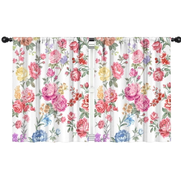 Blackout Kids Curtains,Pioneer Flower Floral Print Pattern Childrens Insulated Curtains Set Of 2,Bedroom Essentials,Toddler Room Decor 42"x54"