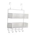 thumbnail image 2 of TISHITA Over The Door Hook Organizer, Towel Rack, Coat Hooks for Storage Over The Door, Door Hanger, Mesh Basket for Bathroom, Office, Kitchen S, 2 of 8