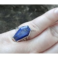 thumbnail image 4 of Lapis Lazuli Blue Gemstone Womens Ring, Natural 925 Sterling Silver Coffin Ring, Beautiful Ethnic Ring, Engagement Ring For Her, Anniversary Ring For Wife Ring (lapis-lazuli), 4 of 9