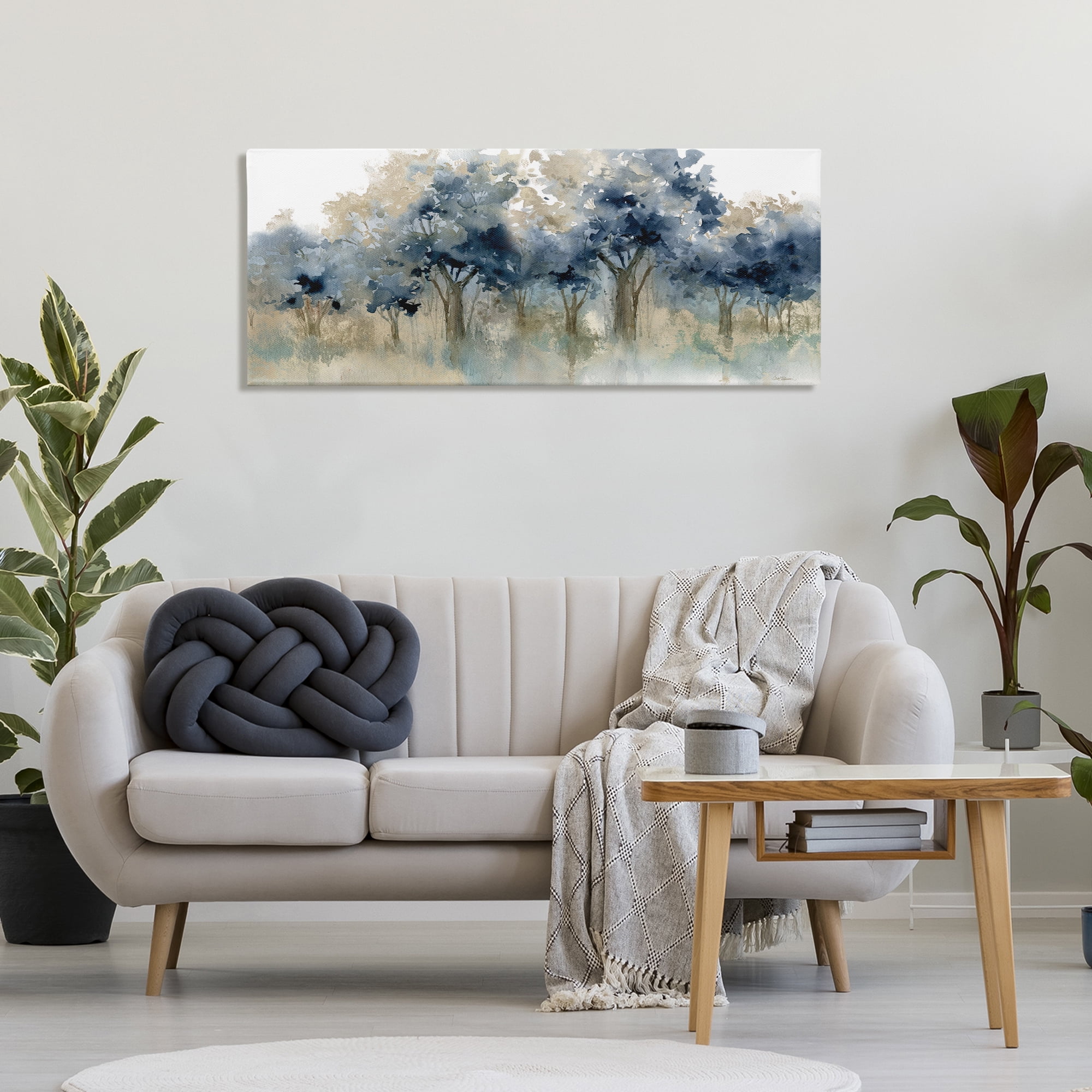 Stupell Industries Indigo Woodland Watercolor Study Canvas Wall Art, design by Carol Robinson