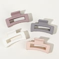 thumbnail image 1 of 4 Pcs Pinces à Cheveux Carrées Classiques Givrées - Parfait pour Filles & Femmes - Design Griffe de Requin Ajourée, 1 of 4