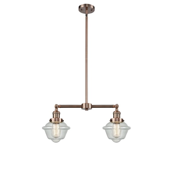 Innovations 2-LT LED Small Oxford 24" Chandelier - Antique Copper - 209-AC-G534-LED