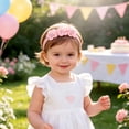 thumbnail image 4 of Splozh Headband Bows for Baby Girls Cute Bows Toddler Infant Baby Girls Stretch Solid Lace Flower Hairband Headwear Headband,Grey,0-24 Months, 4 of 4