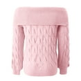 thumbnail image 5 of Wdgfv V-Neck Women's Pullover Sweater Elegant Off Shoulder Long Sleeve Knit Pullover Sweater For Women Fashion Forward Styles And, 5 of 5