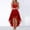 mhy# Red802, variant on LIIPEE Tea Party Dresses For Woman Sleeveless Floral Embroidery Lace Patchwork Crewneck High Waist Pleated Irregular Split Tea Length Chiffon Wedding Guest Dress Elegant Fashionable Gowns,BU2,XS