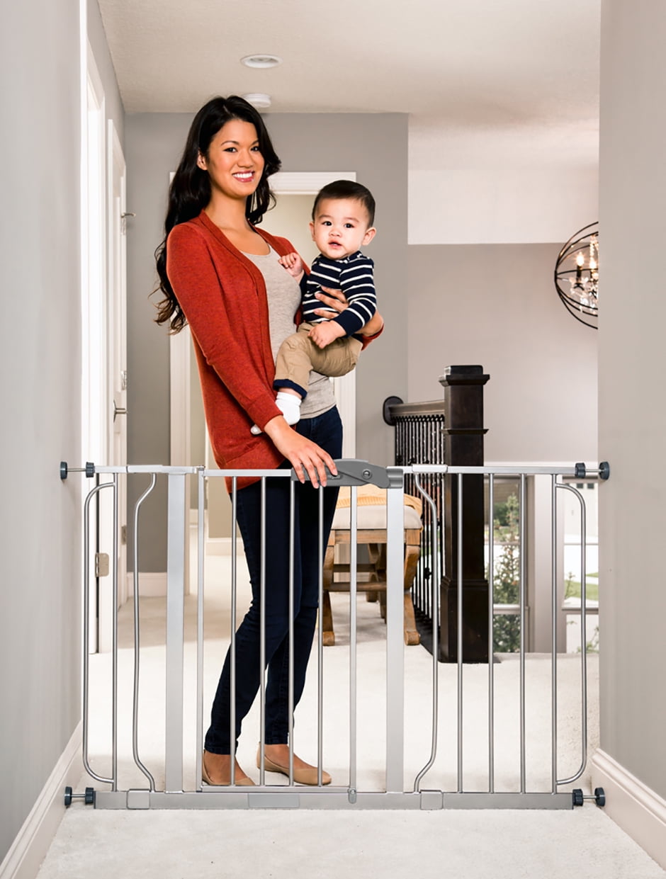Extra Wide Baby Gate 29-39 W/ Walk Through Door Indoor Security Lock Toddler 