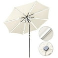 thumbnail image 1 of Yescom Parasol de Patio Solaire LED 10 Pieds 8 Nervures Marché Extérieur Inclinable avec Manivelle, 1 of 11