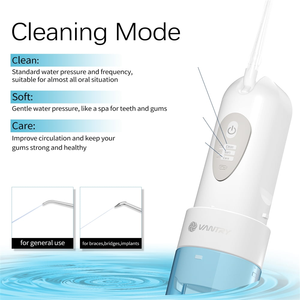 Portable Water Flosser Cordless, [UPGRADED] Rechargeable Waterproof