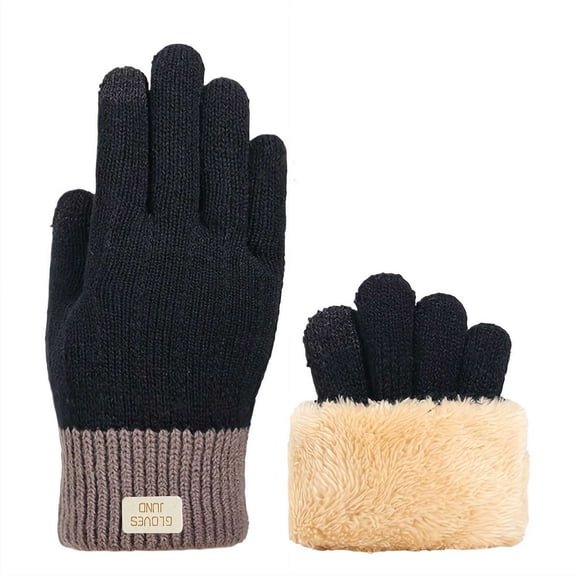 Winter Warm Knitted Gloves for Men Women, Thick Cozy Touchscreen Mittens Adult Thermal Winter Gloves for Cycling Skiing