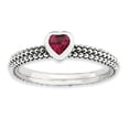 thumbnail image 1 of Sterling Silver Stackable Expressions Polished Cr.R Heart Ring Size 6, 1 of 3
