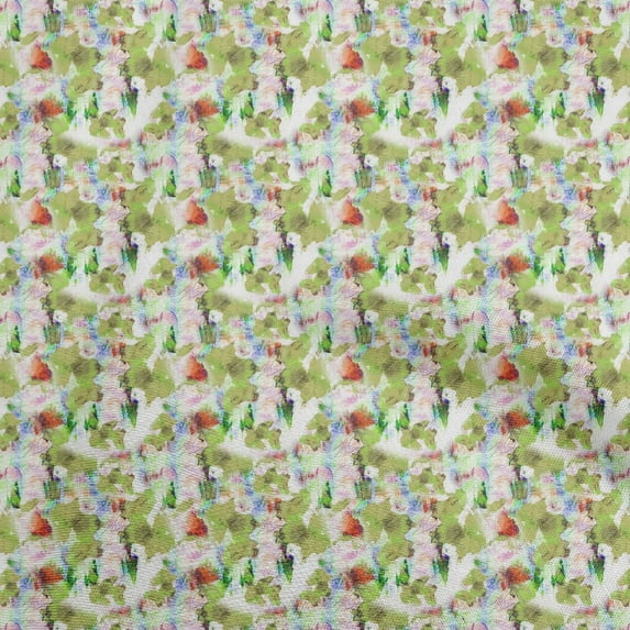 oneOone Cotton Silk Light Green Fabric Abstract Floral Sewing Fabric By The Yard Printed Diy Clothing Sewing Supplies 42 Inch Wide