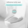 thumbnail image 3 of Toilet Seat Cover - Plush Warm Thick Padded Toilet Seat Cover Mat Non Slip Soft Toilet Seat Cushion Washable Bathroom Warmer with Self-Adhesive Tape, 3 of 8