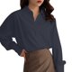 thumbnail image 1 of Camisa de manga larga con botones para mujer: corte holgado informal, poliéster-spandex, tallas S-XXL, para todas las estaciones, 1 of 7