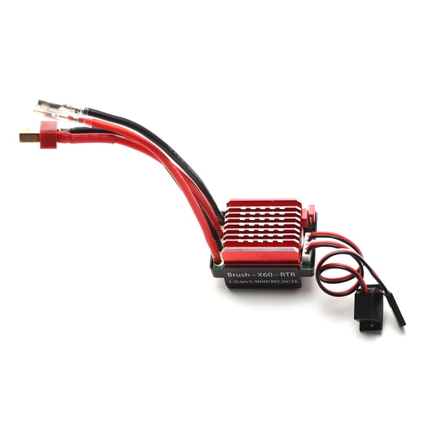 ESC, Controlador de velocidad electrónico ESC cepillado 60A, enchufe en T, 6V, 2A, BEC, reemplazo pa Tomshoo Enchufe T