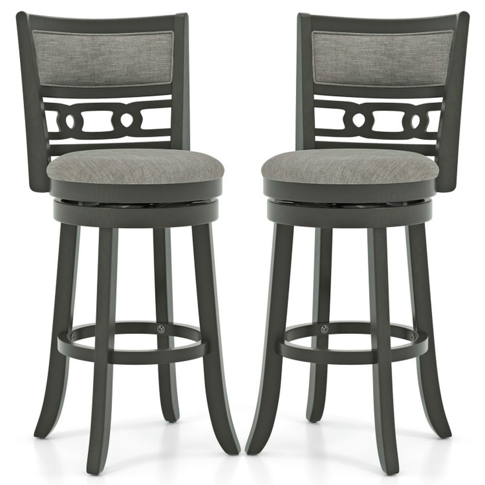 GVN 30.5" Bar Height Bar Chair with Wooden Frame Swivel Seat and Footrest for Pub Bar Restaurant-2 Pack, Modern Chair for Dorm, Room, Office GVN 30.5" Bar Height Bar Chair with Wooden Frame Swivel Seat and Footrest for Pub Bar Restaurant-2 Pack, Modern Chair for Dorm, Room, Office