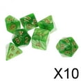 thumbnail image 1 of 10x Pieza de 7 Piezas de S de Dados Poliédricos Acrílicos para Mazmorras/dragones//RPG/ (D4, D6, D8, D10, D12, D20), 1 of 6
