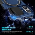 thumbnail image 3 of ELEHOLD Rugged Case for iPhone 17 with Sliding Camera Lens Cover Rotation Ring Holder Stand Function Compatible with Mag Safe Shockproof Cover for iPhone 17 - Royalblue, 3 of 10