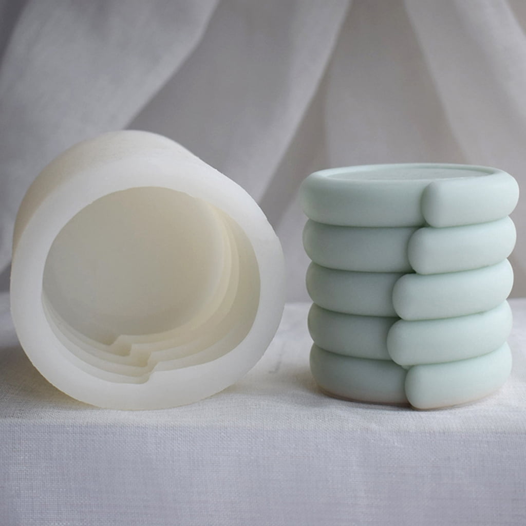 Geemin Candle Silicone Mould Geometric Twisted Epoxy Resin Mold for DIY Candle Making Handmade Crafts Home Decorations