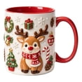 thumbnail image 2 of Hometravel Christmas Reindeer Ceramic Coffee Mug, Milk Cup with Flat Design, Holiday Drinkware for Home Kitchen and Christmas Gift, 2 of 7
