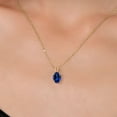 thumbnail image 3 of Gem Stone King 1.00 Ct Blue Created Sapphire 18K Yellow Gold Plated Silver Pendant With Chain, 3 of 6