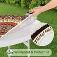 thumbnail image 5 of 44in Round Tablecloth with Elastic Edge, Waterproof Fitted Table Cover for 36-44" Tables, Floral Theme Polyester Reusable Table Cloths Wipe Clean for Picnic, Dining, Outdoor Use and Party Decor, 5 of 7