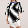 thumbnail image 2 of Timegard Womens Tops Summer Striped Crewneck Short Sleeve Comfy Blouse Casual Loose Workout Tshirts, 2 of 6