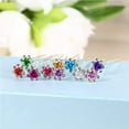 thumbnail image 4 of 10 Packs Crystal Hair Pins Rhinestone Flower Wedding Hair Piece Rose Rhinestone Insert Hair Accessories for Brides and Bridesmaids Banquet Head Jewelry - White, 4 of 5