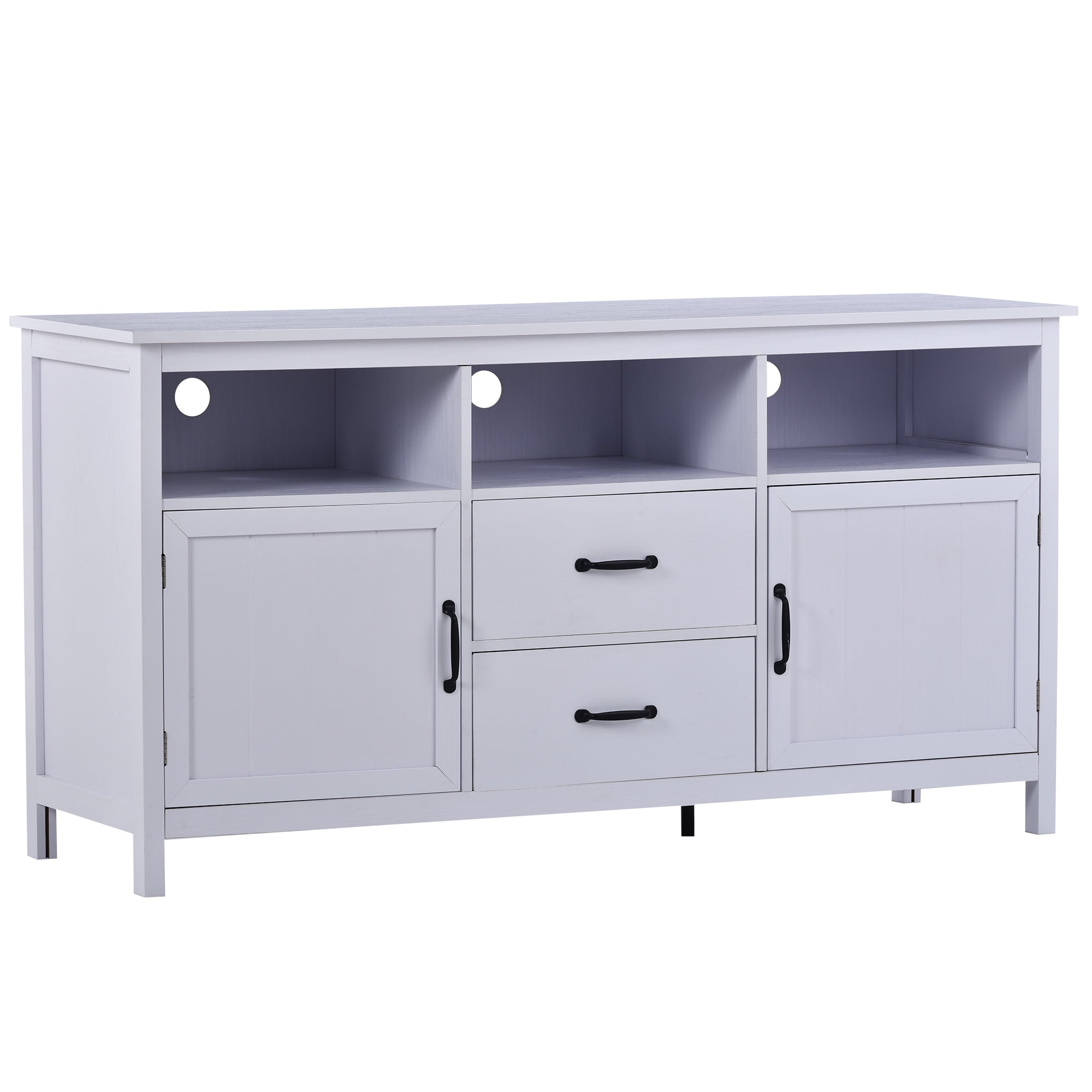 White Volowoo Large 2 Door 2 Drawer Sideboard/Cupboard/TV Cabinet Furniture 