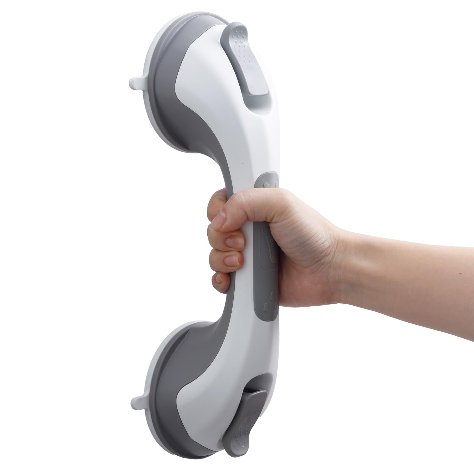 Shower Grab Bar,12 Inch Shower Handle for Bathtubs and Elderly,Suction Grab Bars for Seniors Bathroom Safety Handles for Elderly,No Drilling Removable,Grey