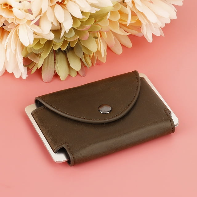 Eatbuy Credit Card Holder-Retro Men Leather RFID ID Credit Card Holder Protector Money Wallet Clip Card Case(Coffee)