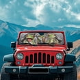 thumbnail image 3 of Yuyamidu Driving Frog Windshield Sun Shade for Jeep Wrangler TJ JK JKU 1997-2018, Funny Front Window Sunshade Sun Visor, Keep Your Car Cool, 3 of 7