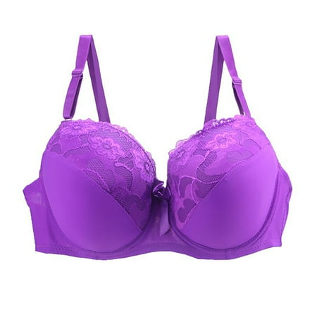 Erwazi Lace Bra for Womens Full Coverage Underwire Bras Padded Underwear on Clearance