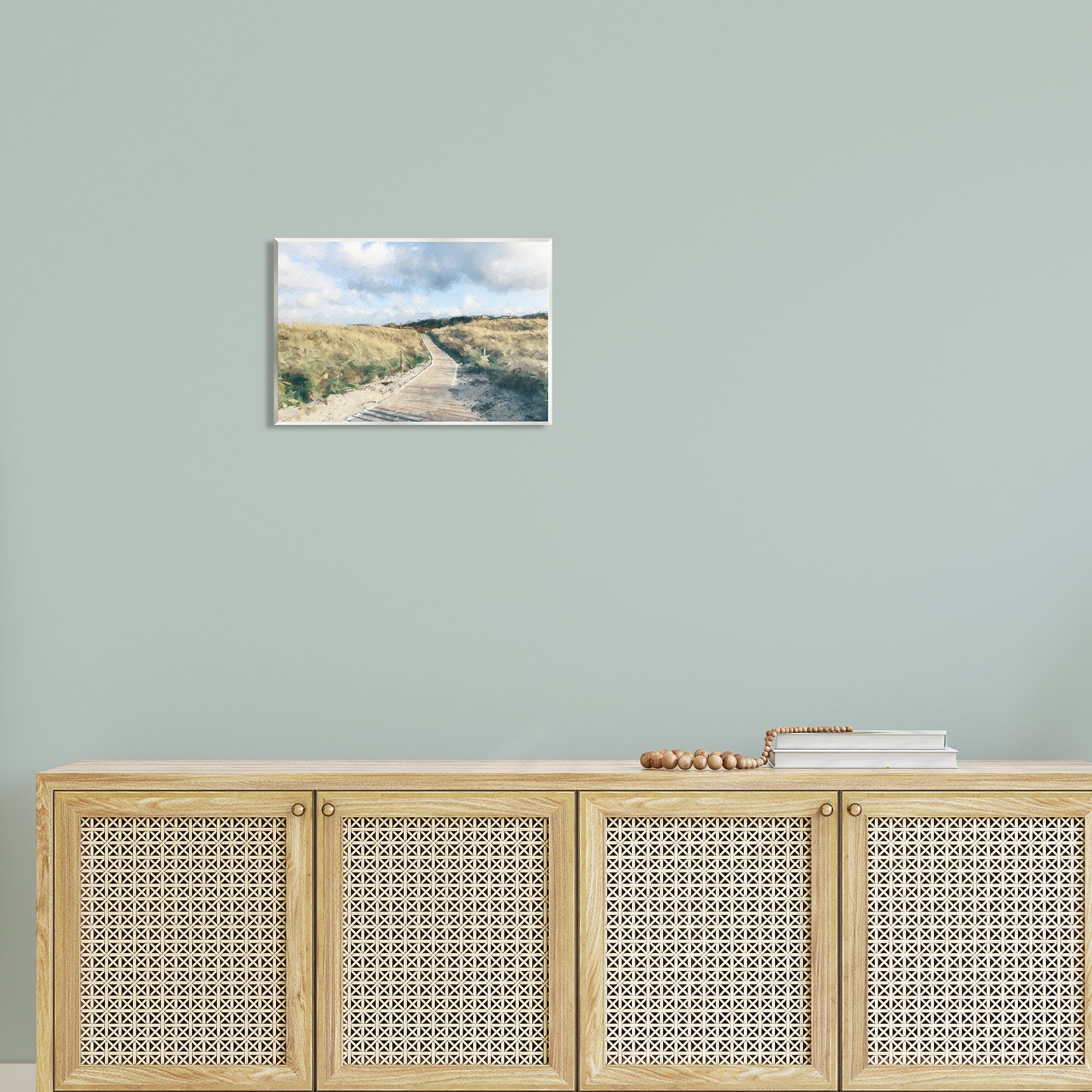 Stupell Coastal Boardwalk Path Landscape Landscape Painting Wall Plaque Unframed Art Print Wall Art