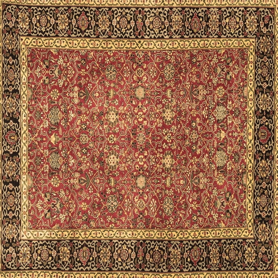 Ahgly Company Indoor Square Persian Brown Traditional Area Rugs, 8' Square