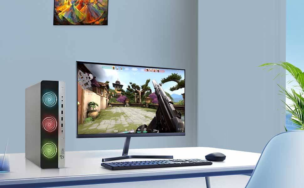 Restored HP RGB SSF Desktop Gaming PC, Intel i5-6500, 32GB DDR4 Ram, 512GB Solid State Drive(SSD), NVIDIA GeForce GTX 1050ti, Wi-Fi, BTO RGB Keyboard & Mouse, Windows 10 Professional (Refurbished)