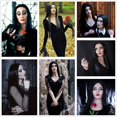 thumbnail image 5 of Peluca Morticia Addams negra Peluca negra para disfraz de Morticia Peluca de pelo liso para mujer Pelo suave Natural lindo con gorros de peluca Pelucas sintéticas de colores para D, 5 of 5