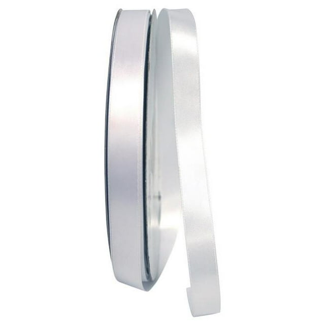Reliant Ribbon 4950-030-03C 0.625 in. 100 Yards Double Face Satin Ribbon, White