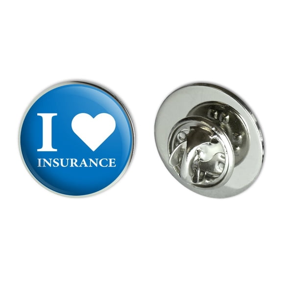 I Love Insurance Metal 0.75" Lapel Hat Pin Tie Tack Pinback
