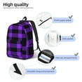 thumbnail image 4 of Yiaed Purple Buffalo Plaid Print Backpack, Premium Laptop Backpack, Travel Backpack for Women, Lightweight Backpacks, Comfortable Back Pack-Small, 4 of 7