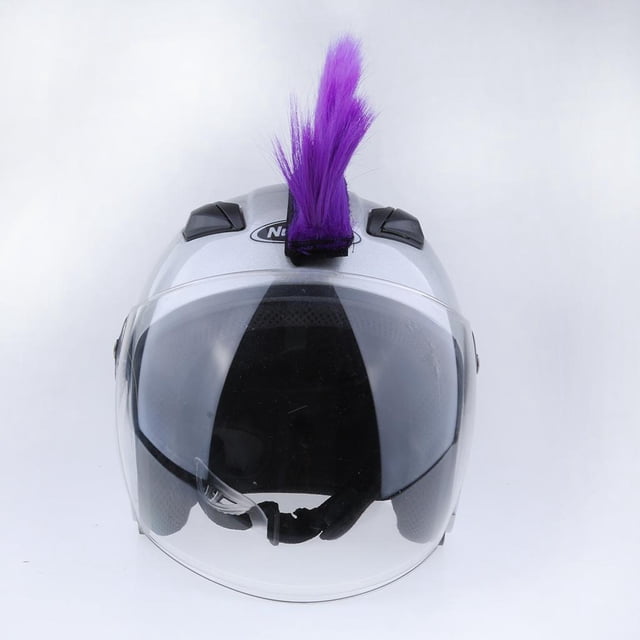 Peluca Casco à moto Punk Trajes Decoracion de Cascos para Mayoría de Casco à motocicleta, 300 mm Púrpura shamjiam Peluca de casco mohawk